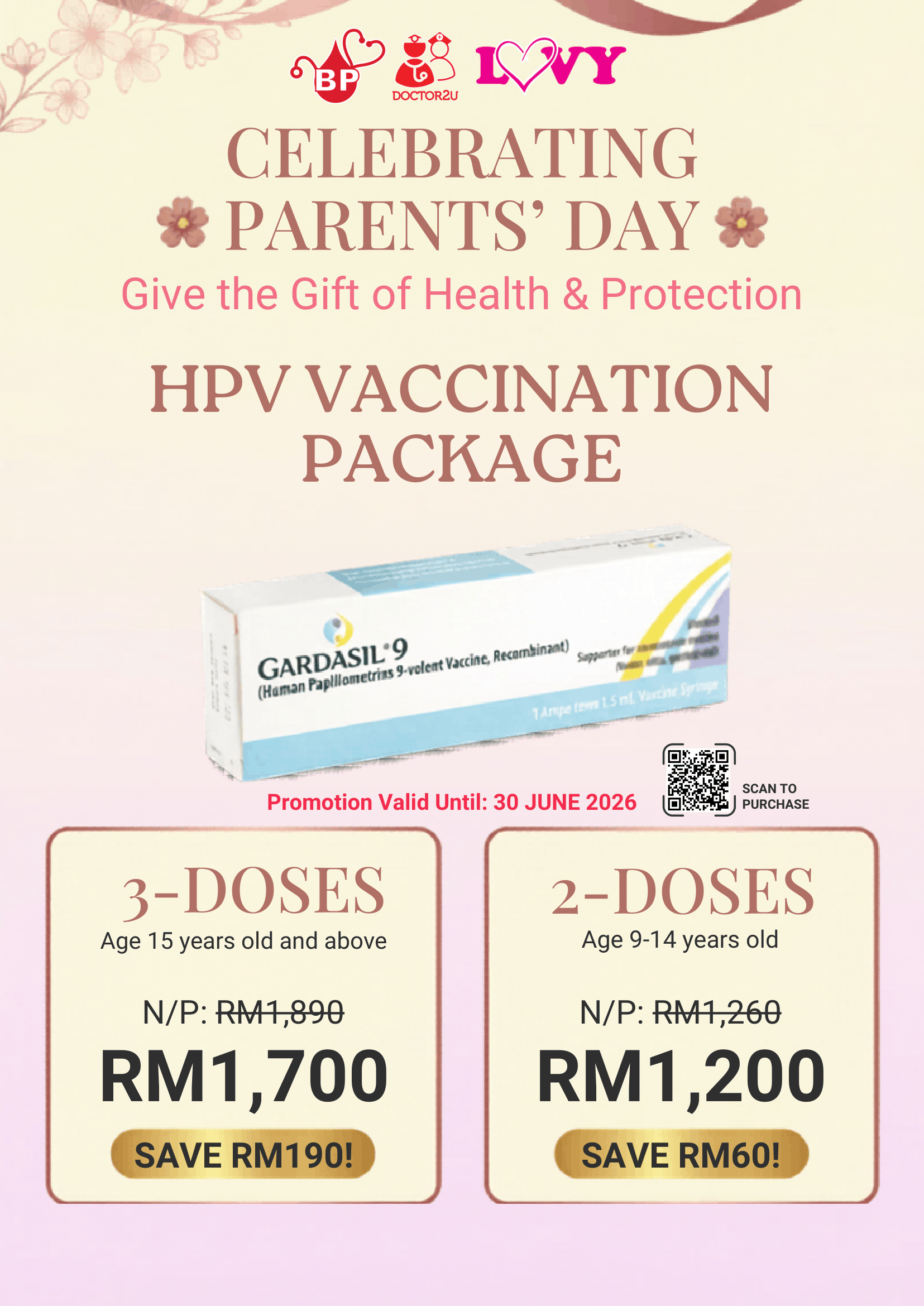 HPV Vaccination Package Offers (Valid until 30 June)
